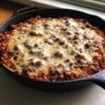 Healthy Cheesy Beef Lasagna Skillet