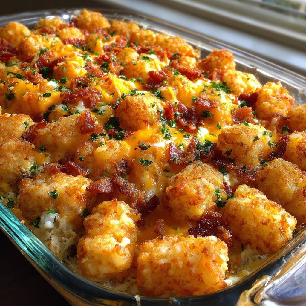 Healthy Chicken Bacon Ranch Tater Tot Casserole - detail 1