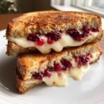 Healthy Cranberry Brie and Mozzarella Grilled Sandwich