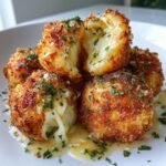 Healthy Crispy Potato & Cheese Bombs with Garlic Butter