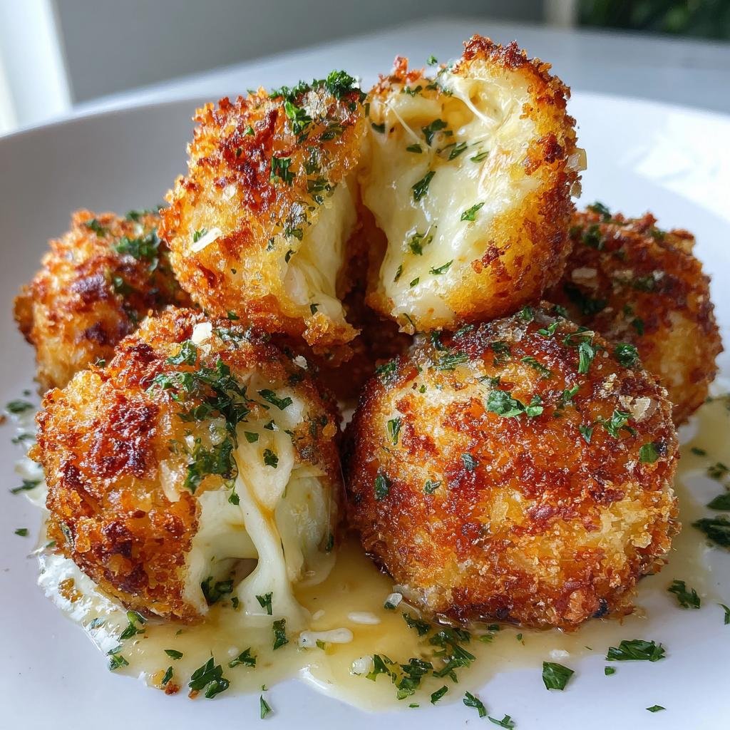 Healthy Crispy Potato & Cheese Bombs with Garlic Butter
