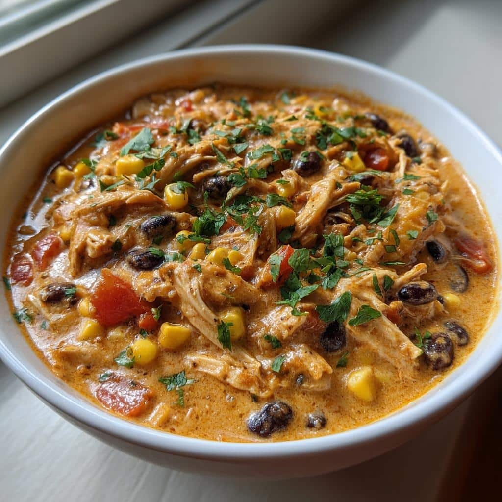 Healthy Crockpot Cream Cheese Chicken Chili
