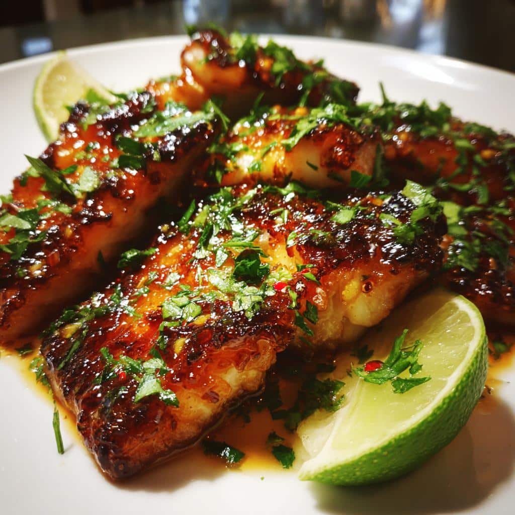 Healthy Garlic Butter Cod Strips with Sweet Chili Lime - detail 1