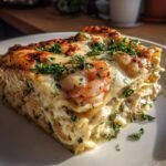 Healthy Garlic Butter Shrimp Scampi Lasagna