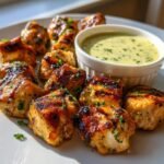 Healthy Grilled Chicken Bites with Creamy Garlic Sauce