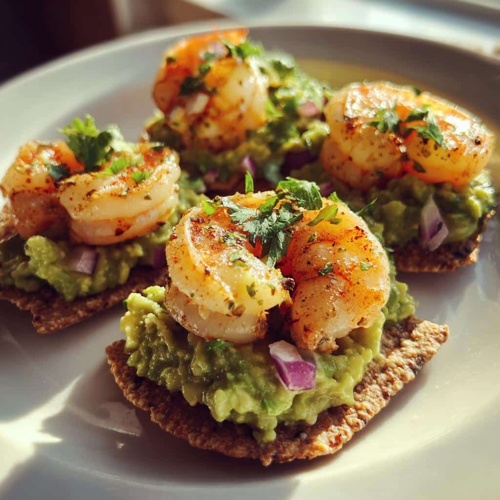 Healthy Guacamole Shrimp Bites