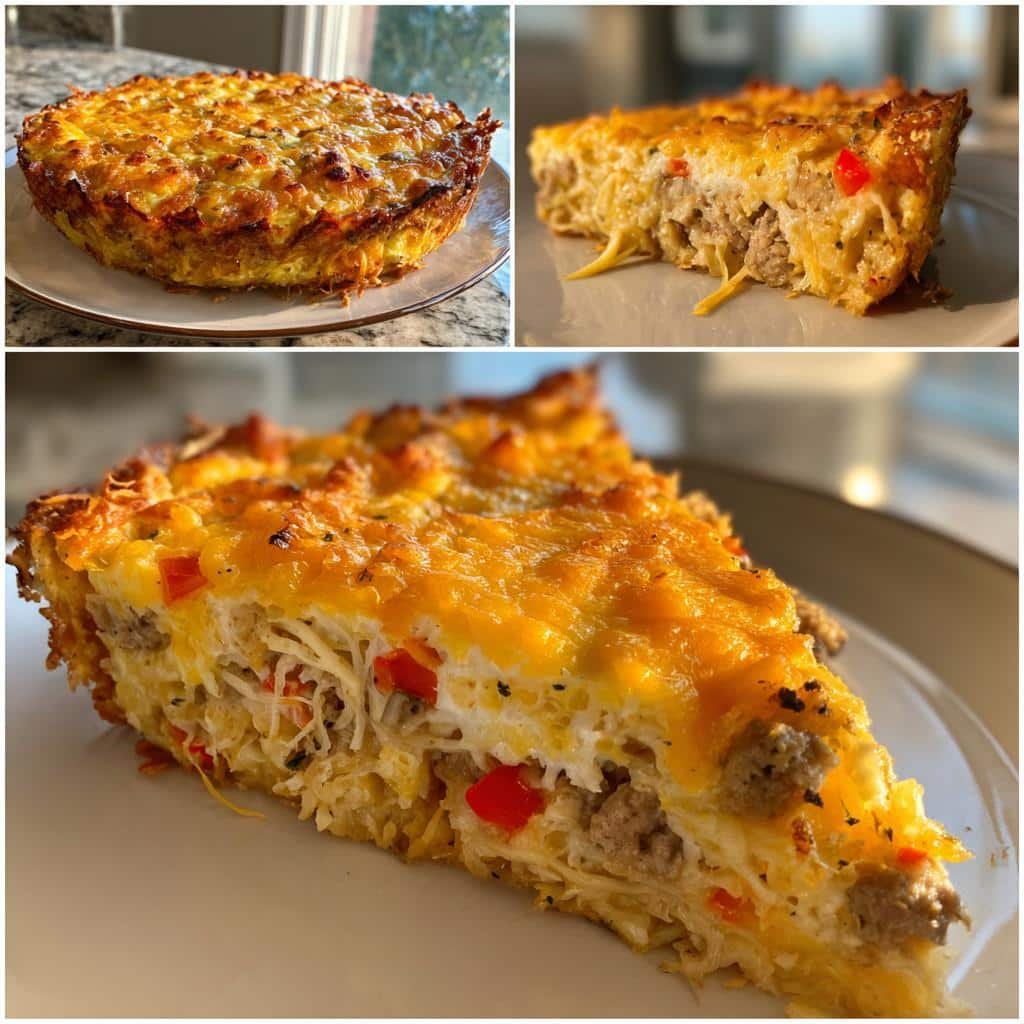 Healthy Sausage, Egg & Cream Cheese Hashbrown Casserole