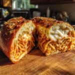 Healthy Spaghetti Stuffed Garlic Bread Subs
