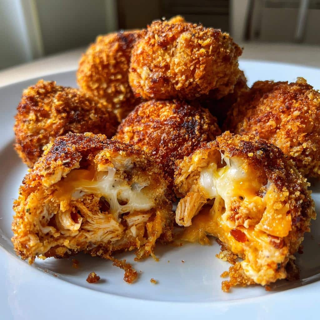 Healty Buffalo Chicken Bacon Loaded Mozzarella Bombs