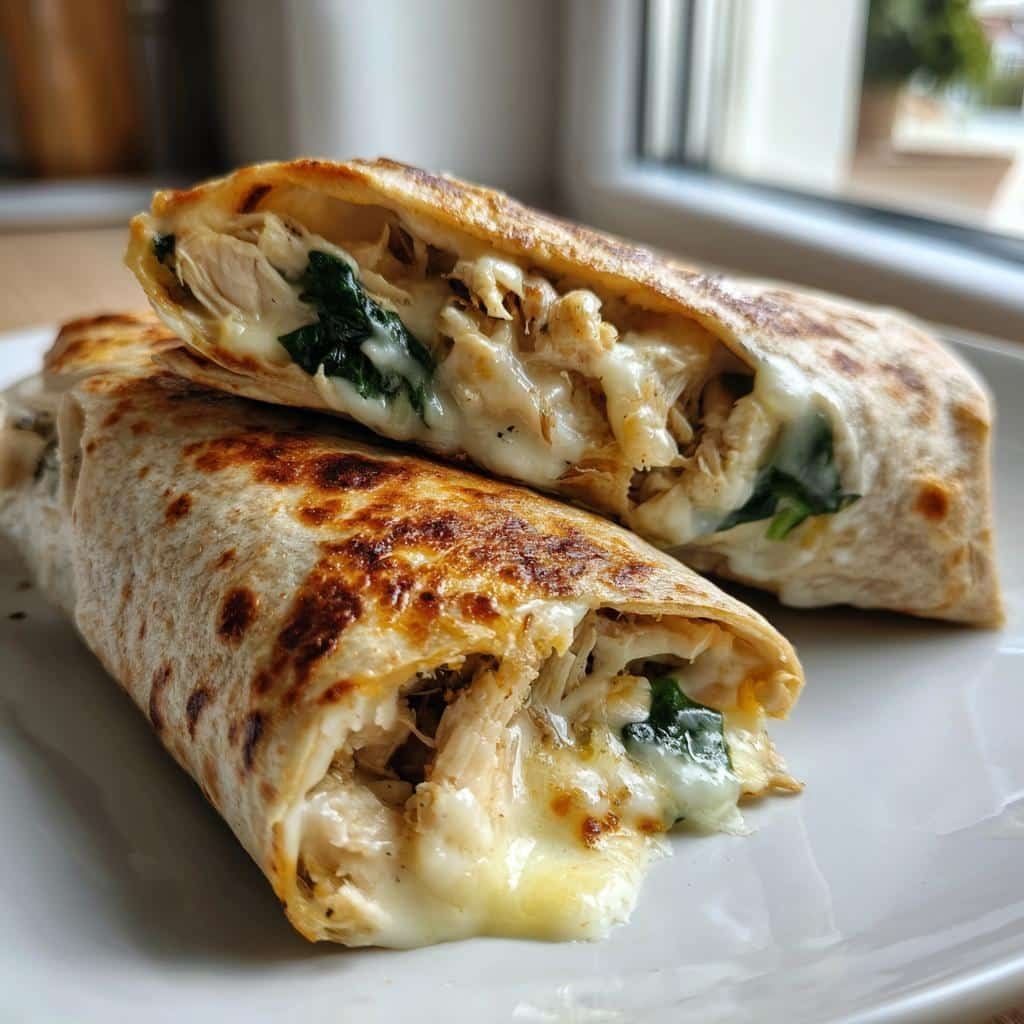 Healty Cheesy Garlic Chicken Wraps