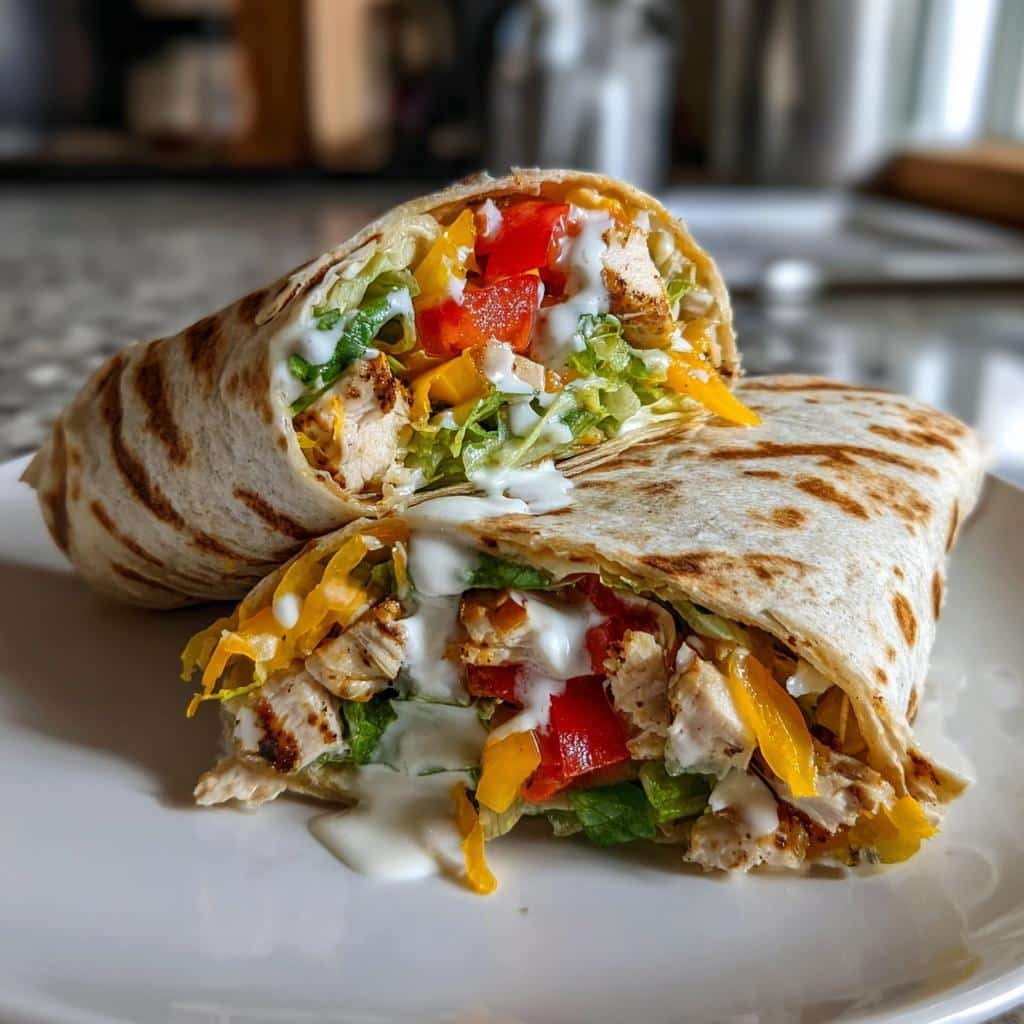 Healty Chicken Bell Pepper Ranch Burritos