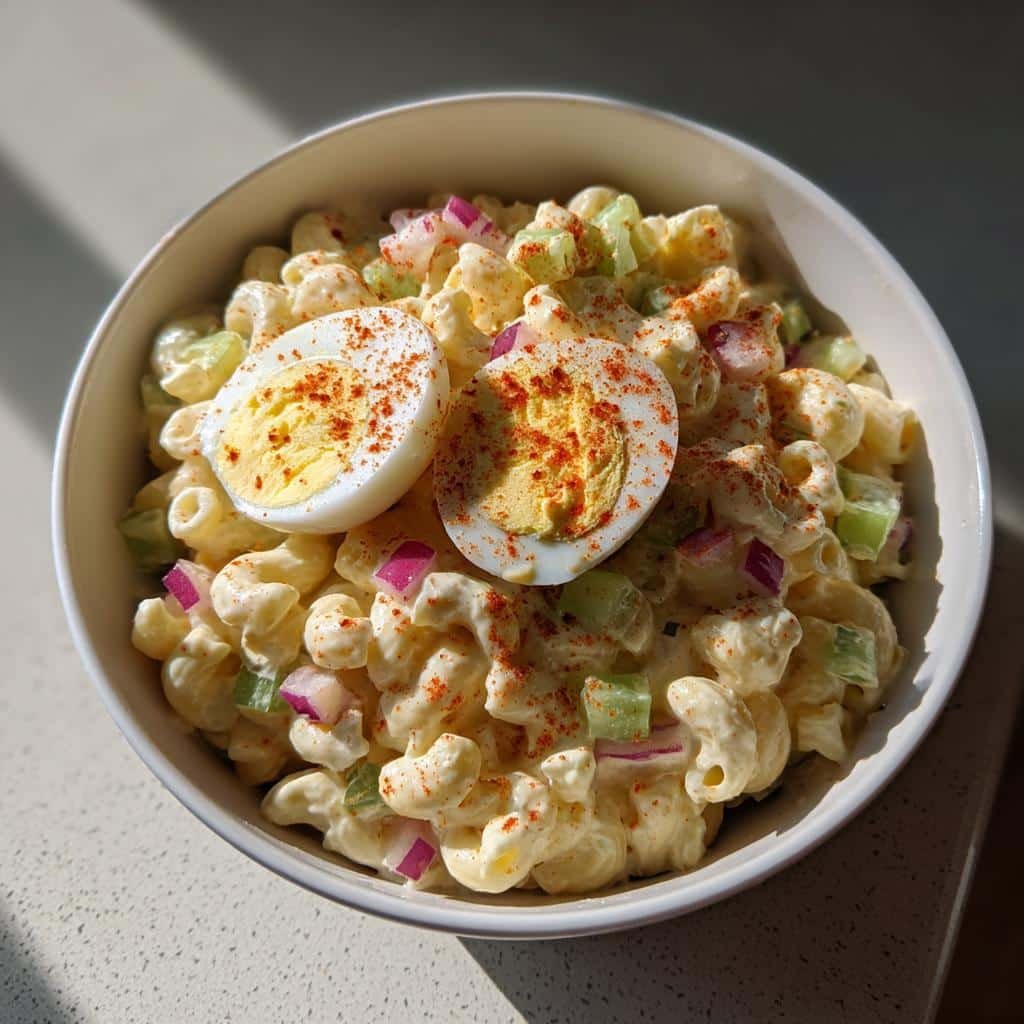 Healty Deviled Egg Macaroni Salad