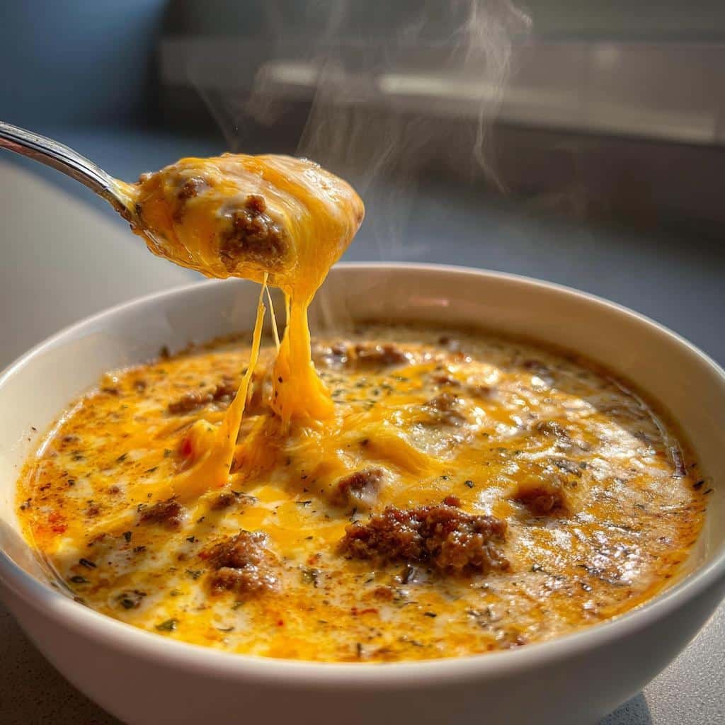 Healty Keto Cheeseburger Soup