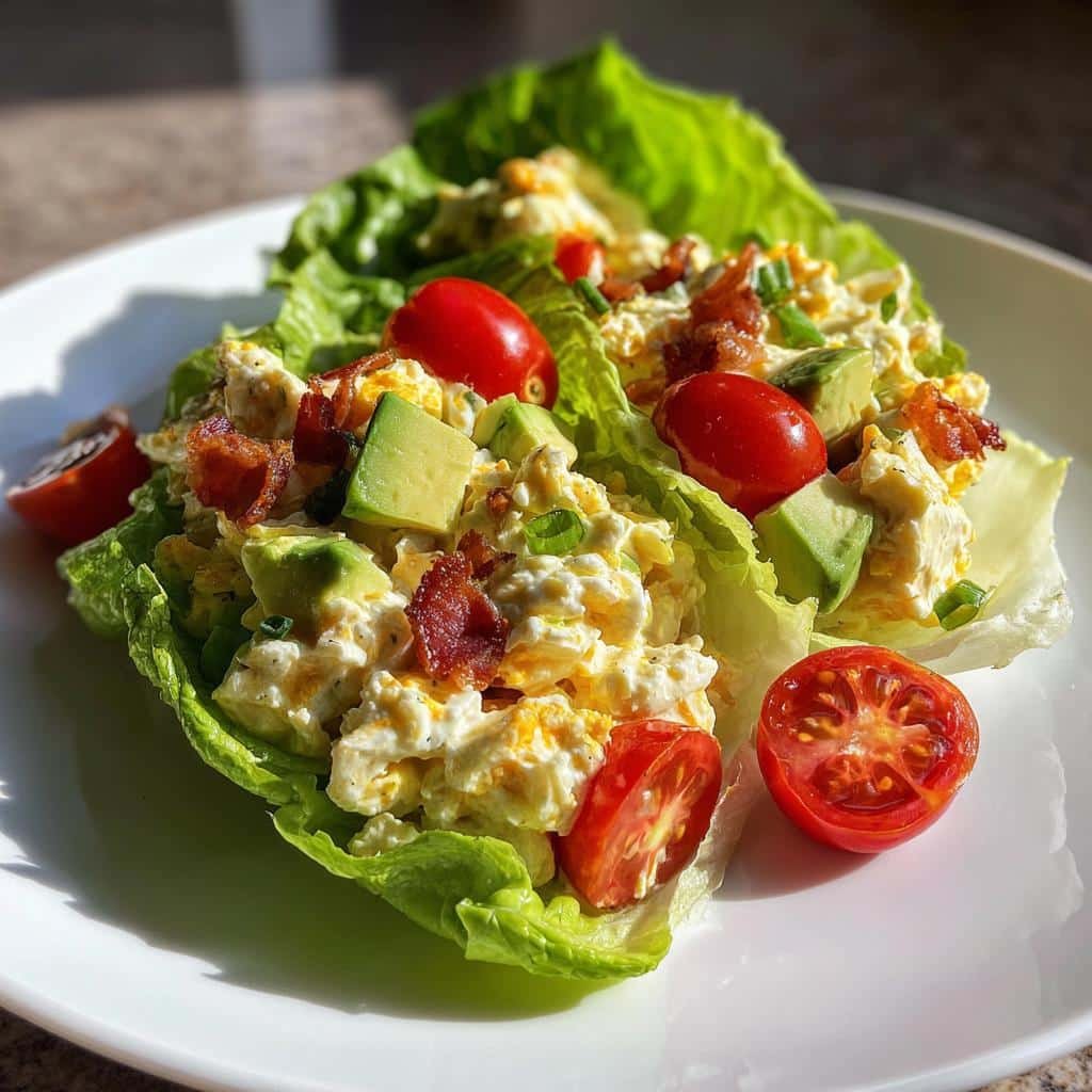 Christmas Healthy BLT Egg Salad Lettuce Wraps - detail 1