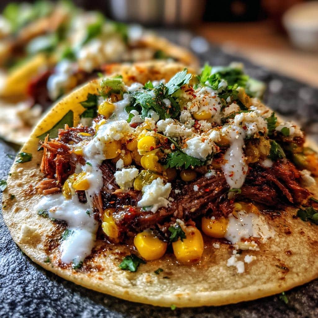 Christmas Healthy Brisket Elote Breakfast Tacos - detail 1