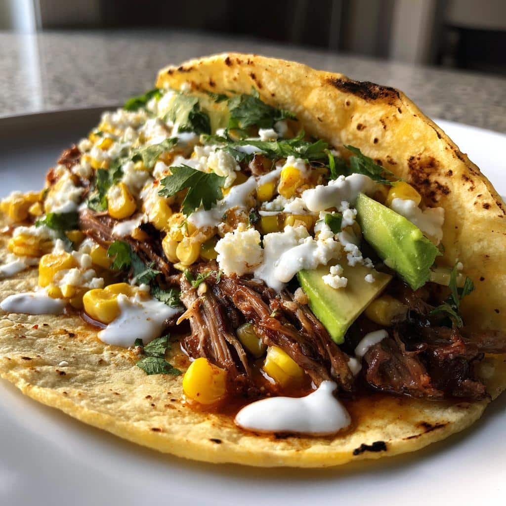Christmas Healthy Brisket Elote Breakfast Tacos