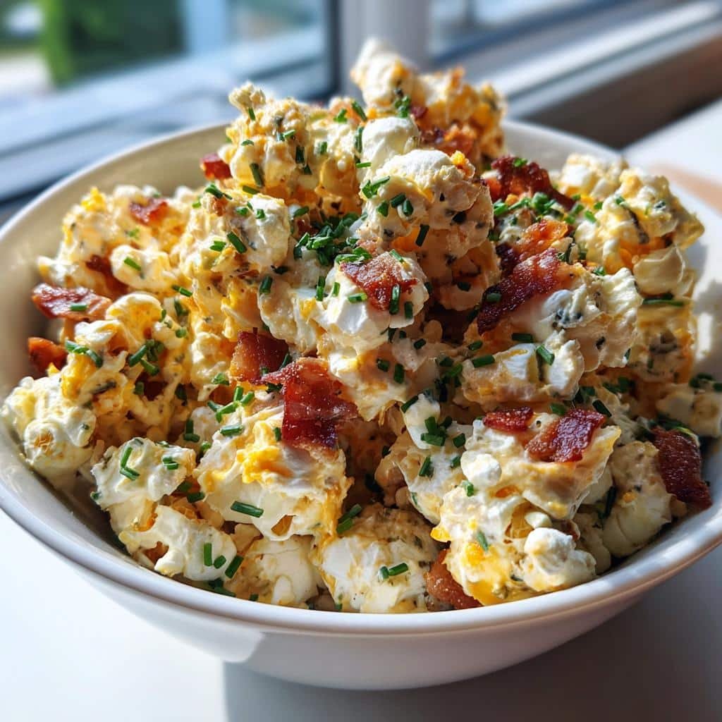 Christmas Healthy Cheddar Bacon Popcorn Dip - detail 1