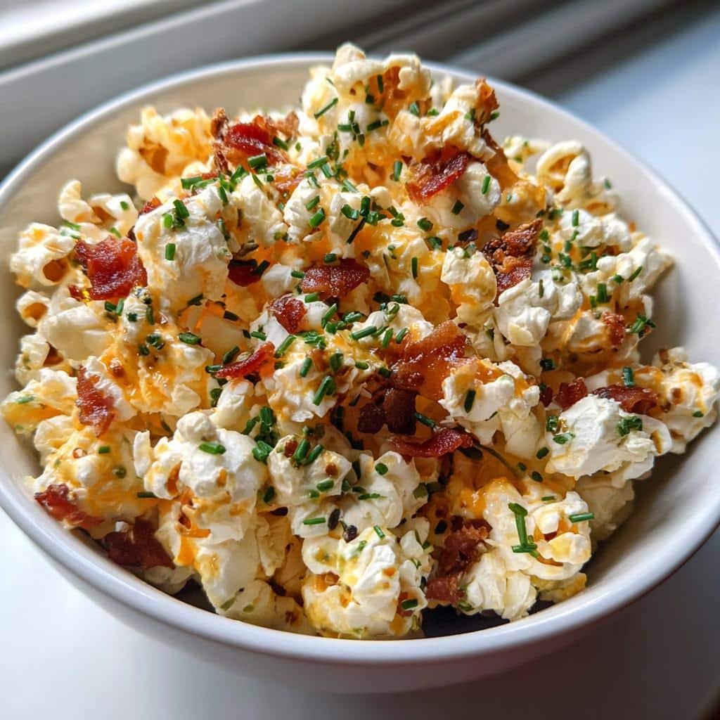 Christmas Healthy Cheddar Bacon Popcorn Dip
