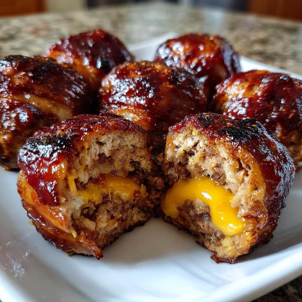 Christmas Healthy Cheddar-Stuffed BBQ Bacon Bombs - detail 1