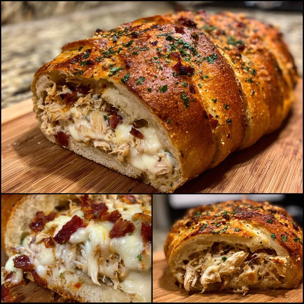 Christmas Healthy Chicken Bacon Ranch Stuffed Bread - detail 1