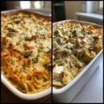 Christmas Healthy Creamy Chicken Tetrazzini Casserole