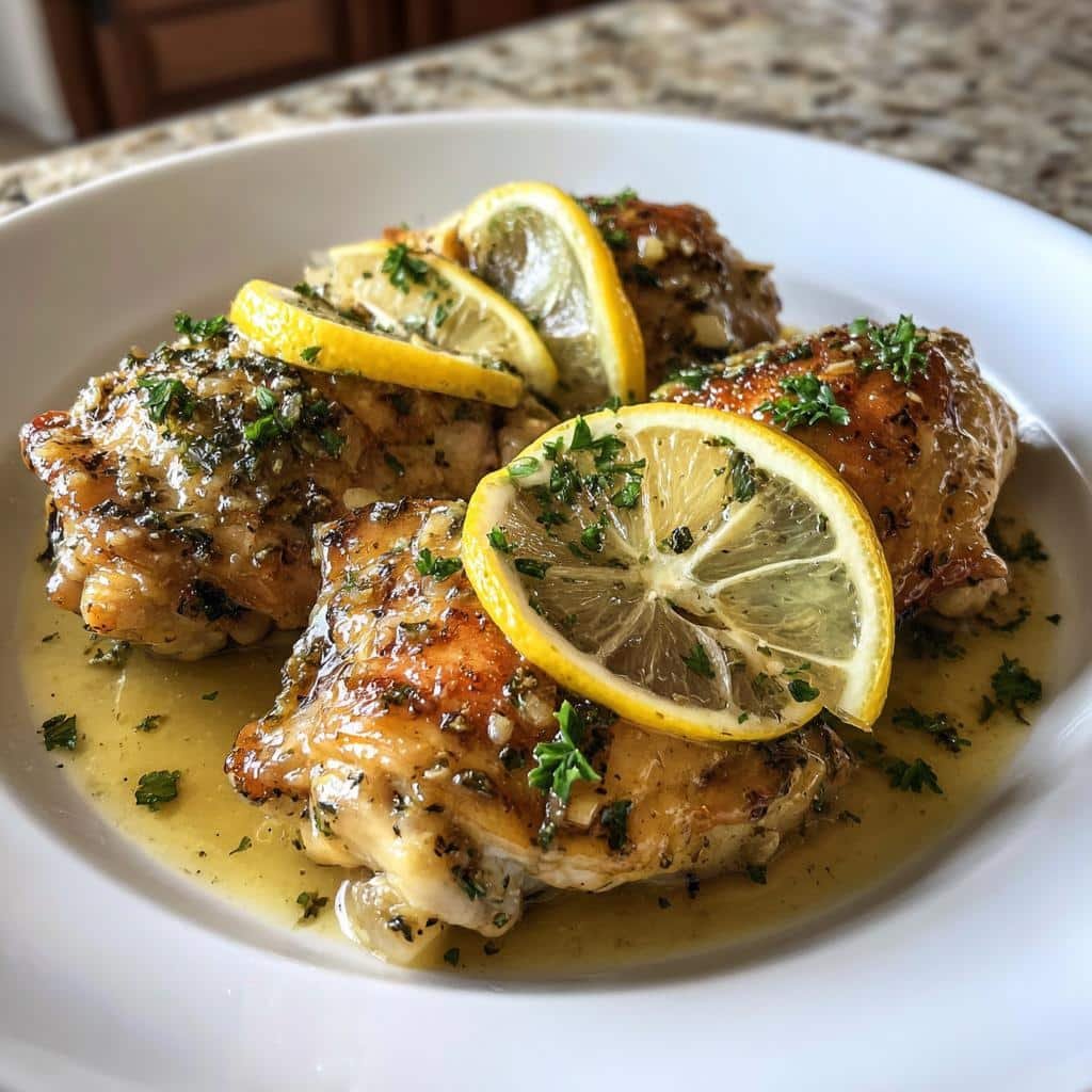 Christmas Healthy Crock Pot Lemon Garlic Butter Chicken