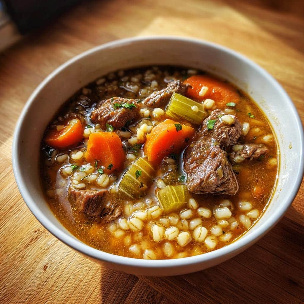 Christmas Healthy Crockpot Beef Barley Soup for 6 Delicious Servings 4 Christmas Healthy Crockpot Beef Barley Soup - detail 1