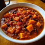 Christmas Healthy Crockpot Butternut Squash Chili (Vegetarian)