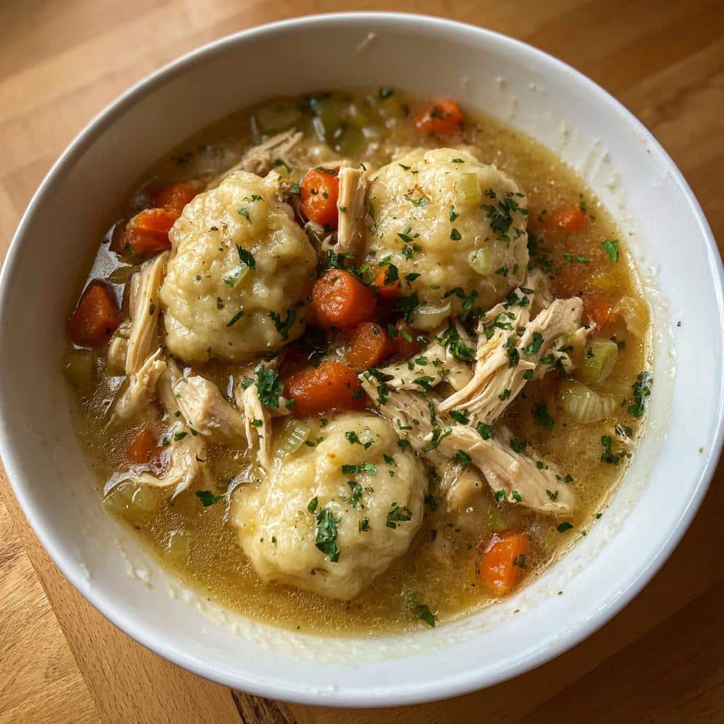 Christmas Healthy Crockpot Chicken Dinner and Dumplings