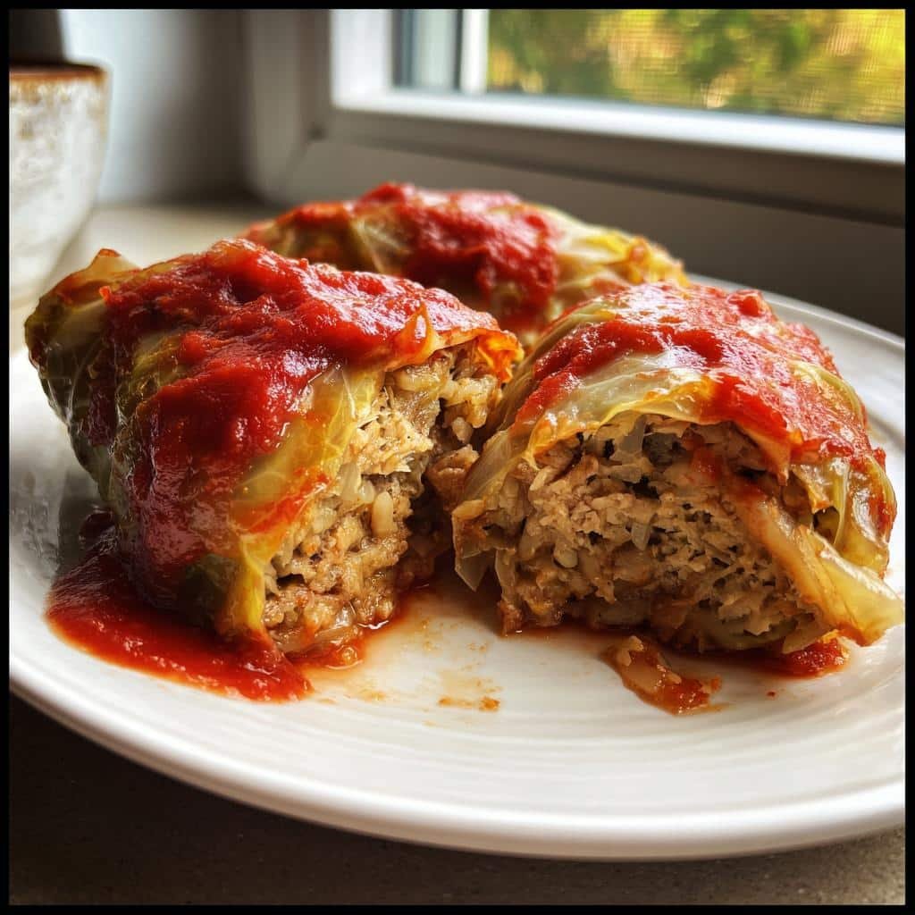 Christmas Healthy Crockpot Stuffed Cabbage Rolls