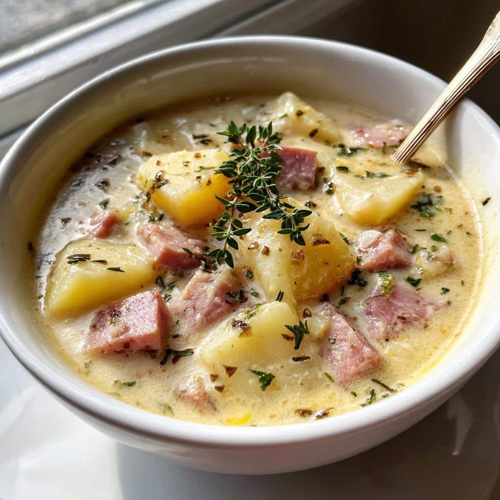 Christmas Healthy Dinner Creamy Ham & Potato Soup