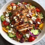 Christmas Healthy Greek Chicken Farro Salad Bowl