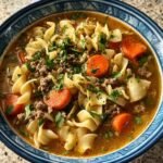 Christmas Healthy Hamburger Noodle Soup
