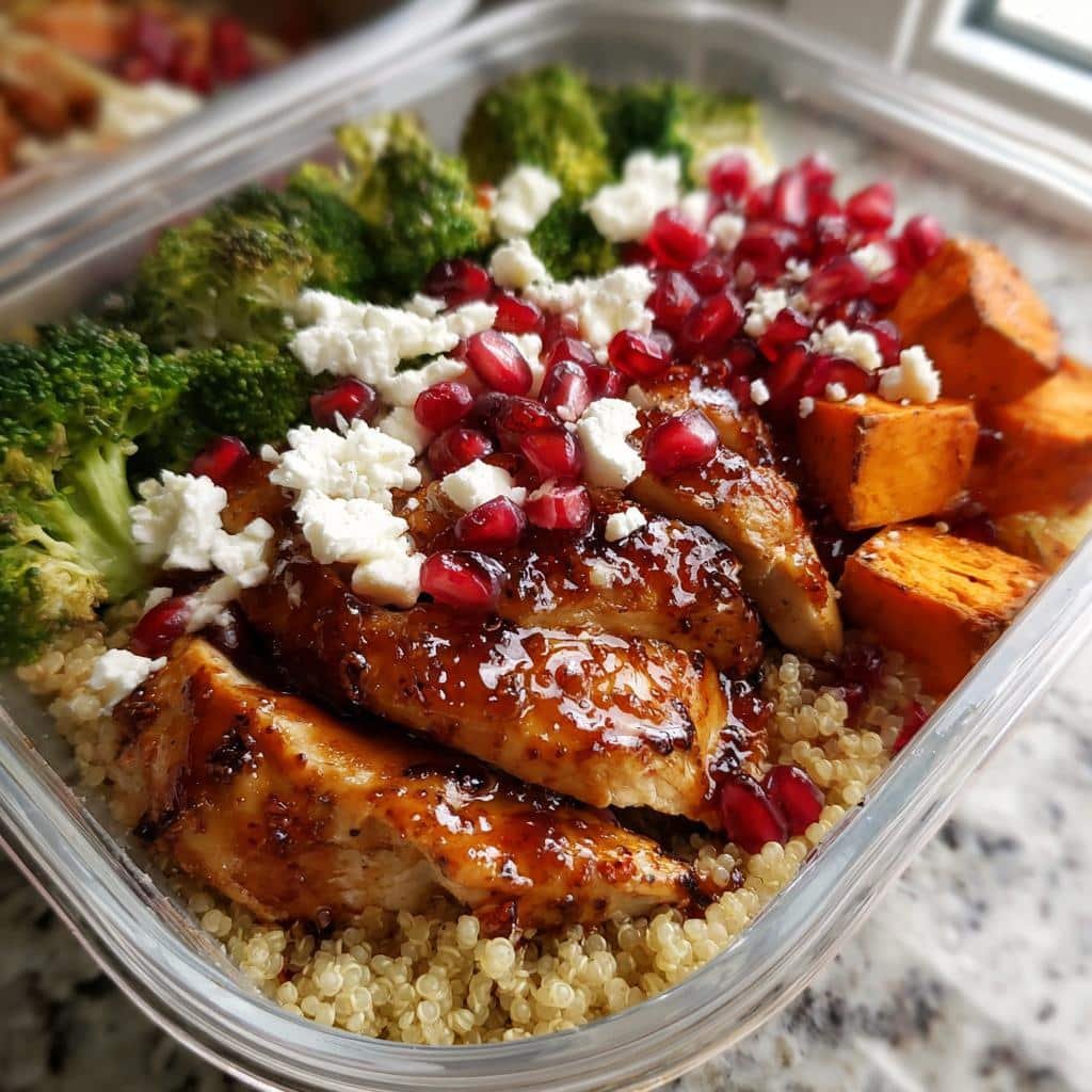 Christmas Healthy Hot Honey Chicken Bowl Meal Prep - detail 1
