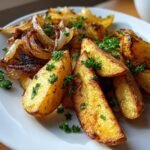Christmas Healthy OVEN FRIED POTATOES Dinner & ONIONS