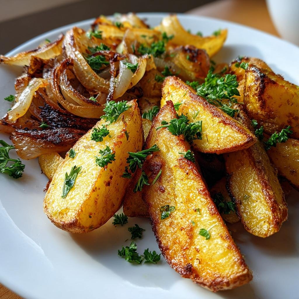 Christmas Healthy OVEN FRIED POTATOES Dinner & ONIONS
