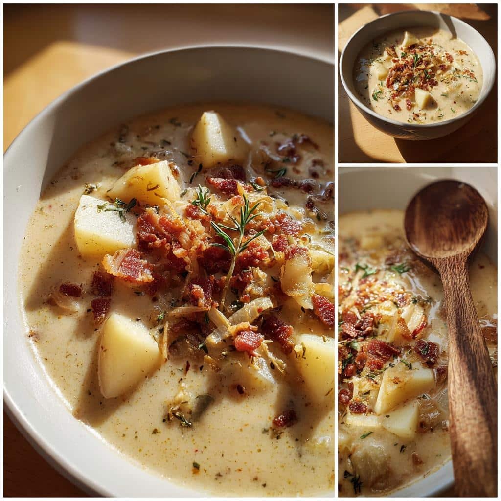 Christmas Healthy Potato and Bacon Soup - detail 1