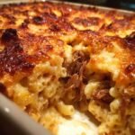Christmas Healthy Smoky Maple Bourbon Pulled Pork Mac Breakfast & Cheese Casserole
