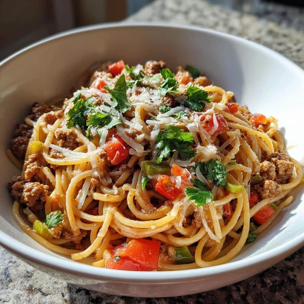 Christmas Healthy Taco Spaghetti - detail 1