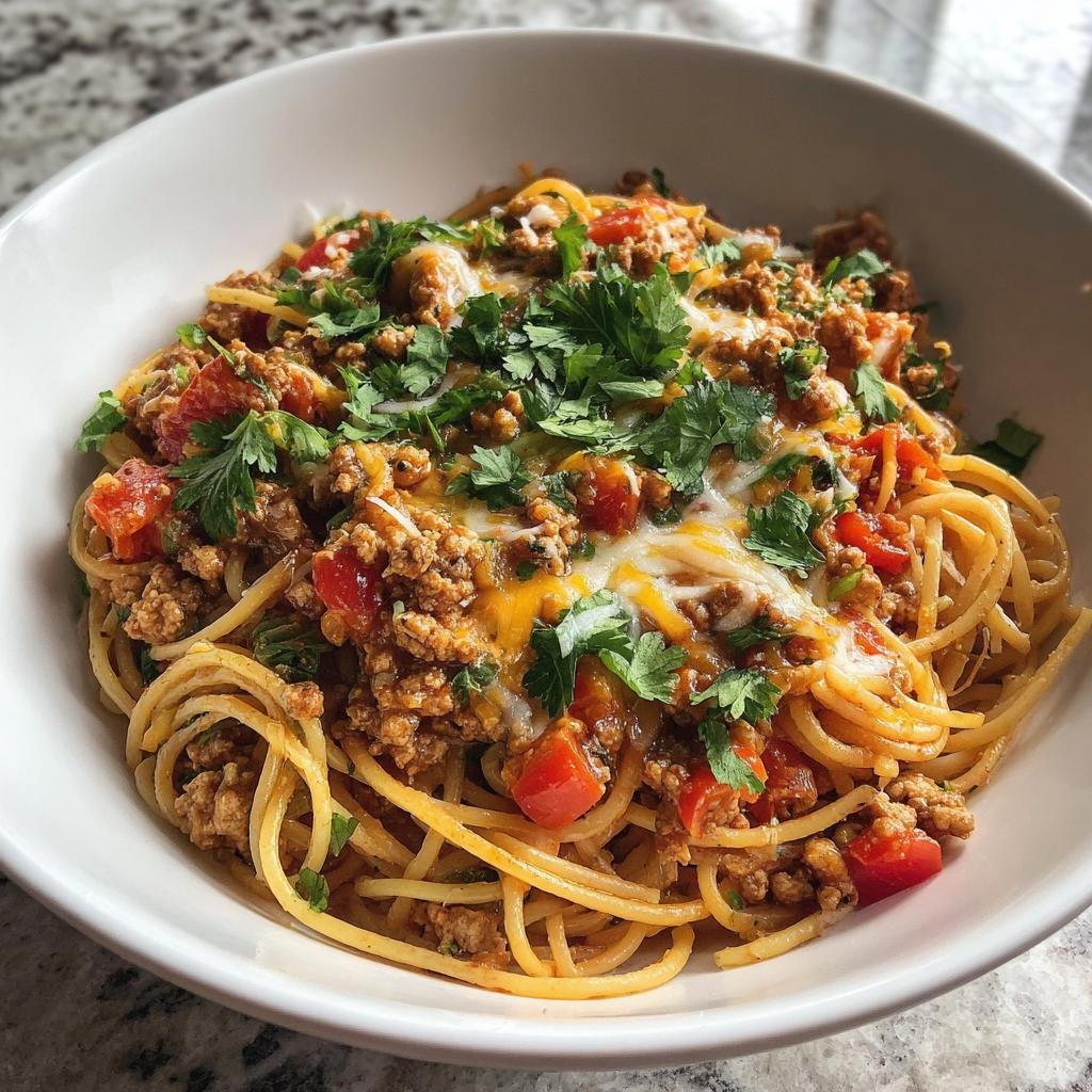 Christmas Healthy Taco Spaghetti