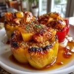 Christmas Healthy Teriyaki Pineapple Chicken Dinner & Rice Stuffed Peppers