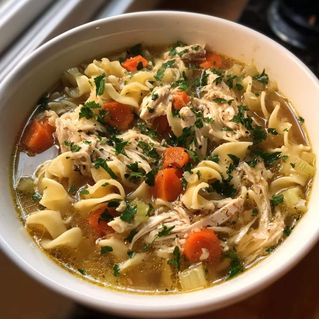 Christmas Healthy dINNER Comforting Chicken & Noodles Crock Pot - detail 1