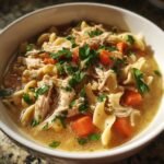 Christmas Healthy dINNER Comforting Chicken & Noodles Crock Pot