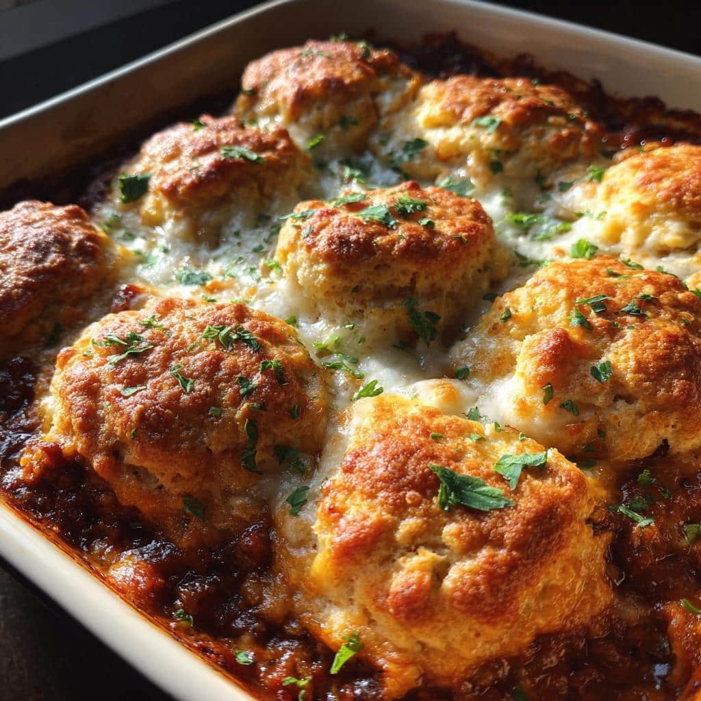 Christmas Healthy dinner Sloppy Joe Biscuit Casserole