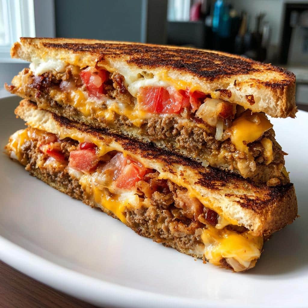 Healthy Bacon Cheeseburger Grilled Cheese
