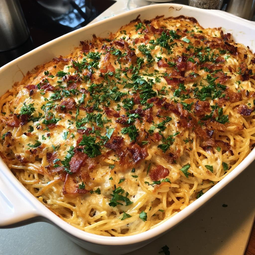 30-Minute Healthy Bacon Cream Cheese Baked Spaghetti Delight 4 Healthy Bacon Cream Cheese Baked Spaghetti - detail 1
