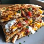 Healthy Bacon Ranch Chicken Quesadillas