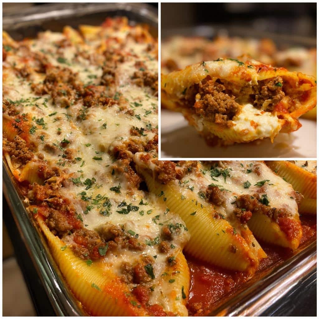 Healthy Beef-Stuffed Shells with Creamy Ricotta Filling