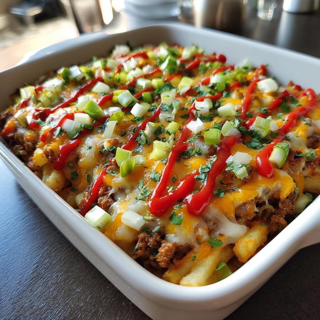 Healthy Cheeseburger French Fry Bake