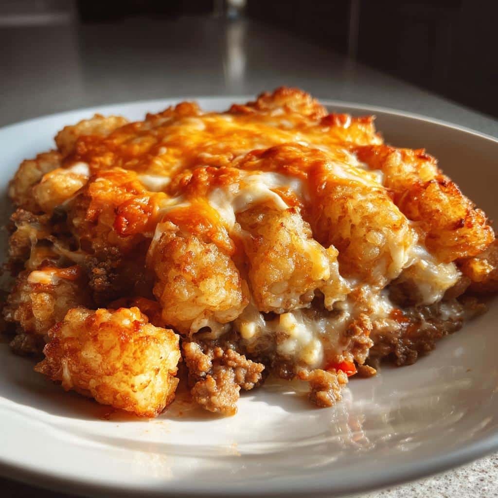 Healthy Cheesesteak Tater Tot Casserole: 1 Guilt-Free Comfort Dish 4 Healthy Cheesesteak Tater Tot Casserole - detail 1